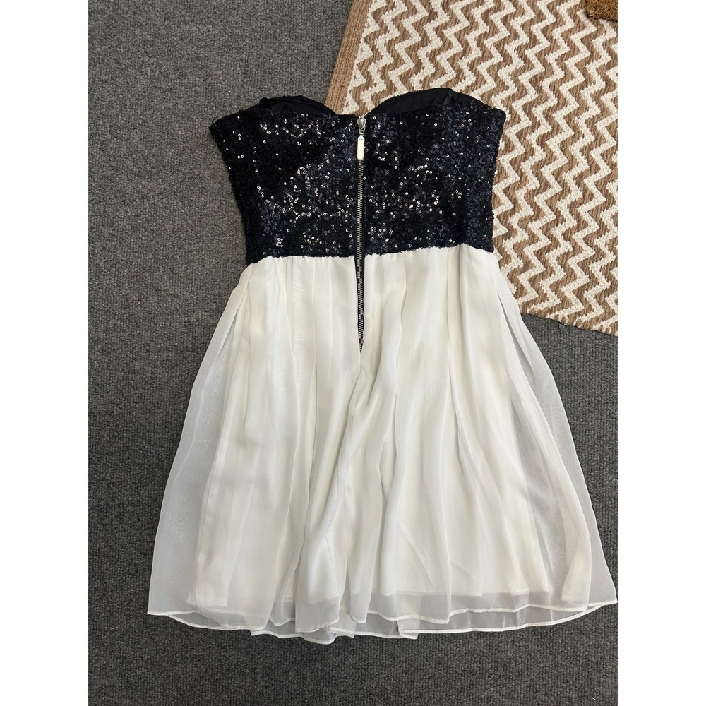 Vintage Y2K B Smart Juniors Size‎ 9 Dress Mini Black White Sequin Cocktail HoCo - Picture 3 of 3